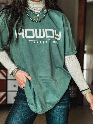 HOWDY Oversized T - Vintage Mineral Green