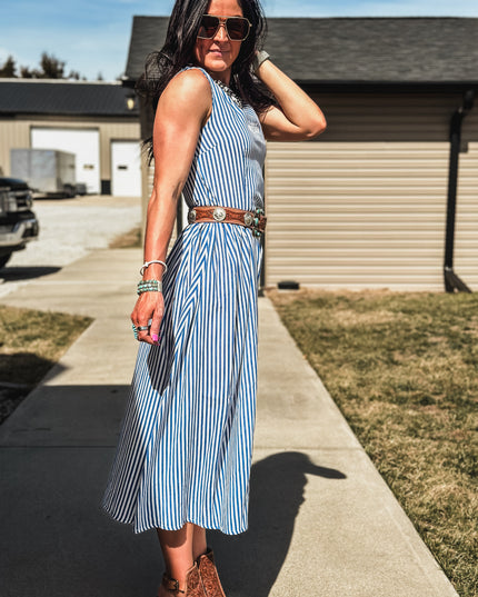 Spring Linen Stripe Dress