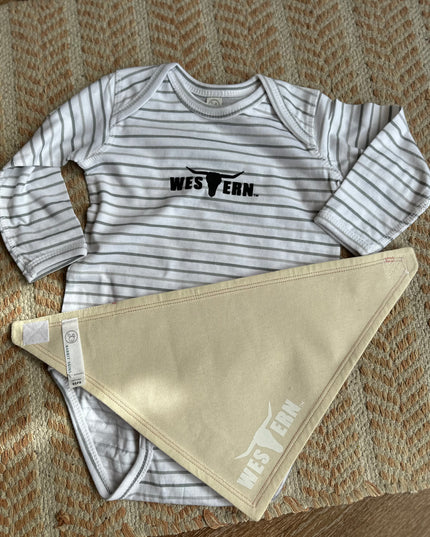 Brand Baby Bandana Bib - Mauve/Cream
