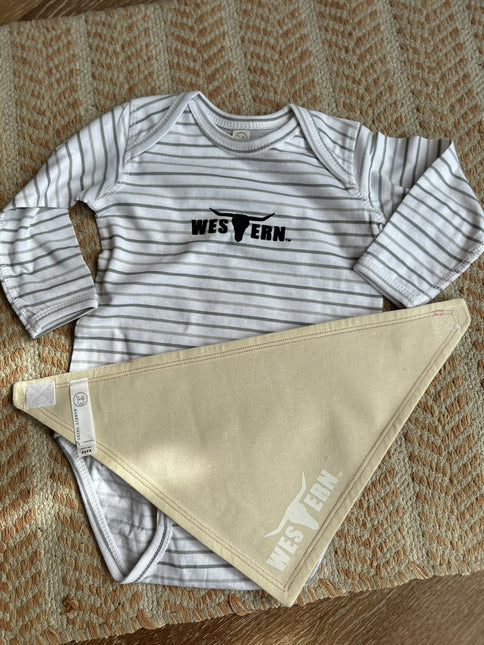 Brand Baby Bandana Bib - Mauve/Cream