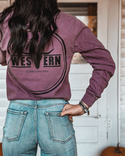 Brand Longsleeve Pocket T - Berry