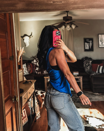 Brand Athleisure Tank - Blue