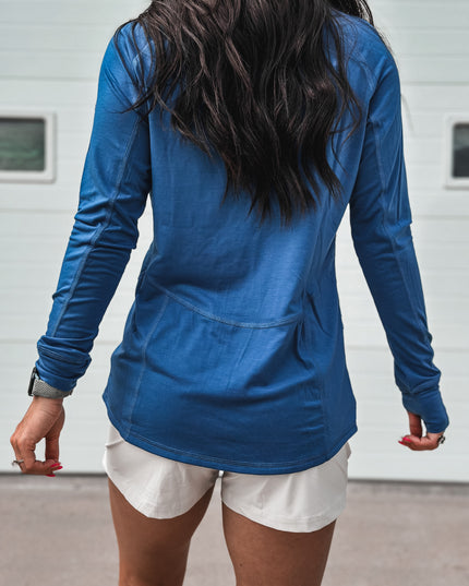 Brand Ladies Golfer 1/4 Zip - Blue