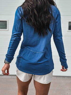 Brand Ladies Golfer 1/4 Zip - Blue