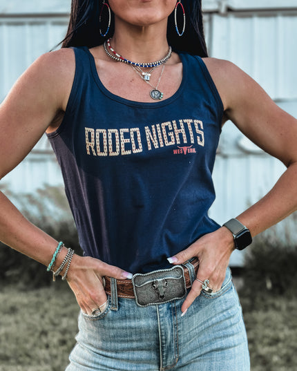 Rodeo Nights Tank - Navy