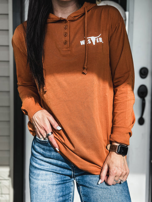 Brand Ridge Button Hoodie - Amber