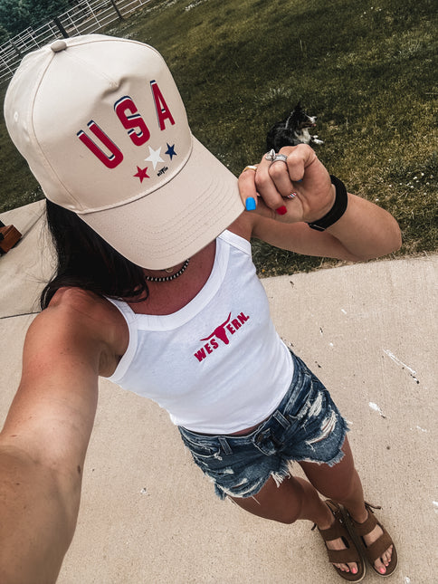 USA Hat - Cream