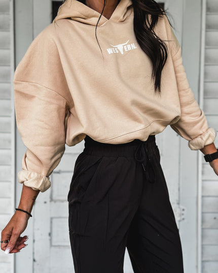 Brand Tri Rover Cinch Hoodie - Cream