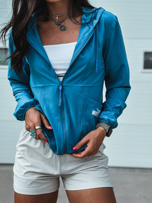 Brand Breezy Jacket - Aqua Blue