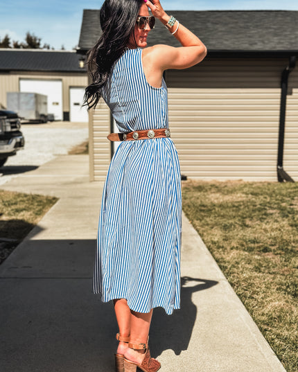 Spring Linen Stripe Dress
