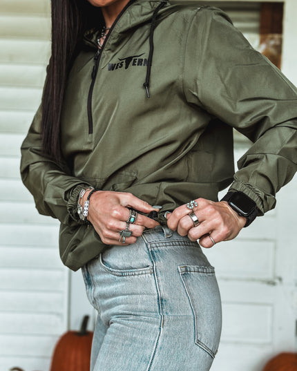 Brand Scuba 1/4 Zip Windbreaker  - Army