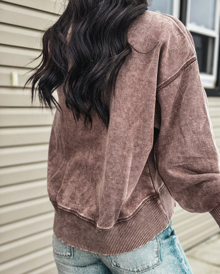 Brand Checker Logo Fleece Pullover - Mocha