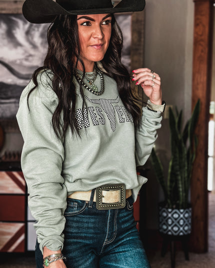 Brand Logo Crew Sage/Checkers