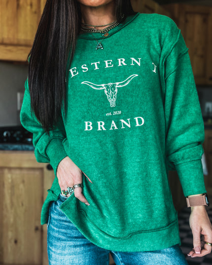 Brand WTB Longhorn Brushed Crew Sweater - Green