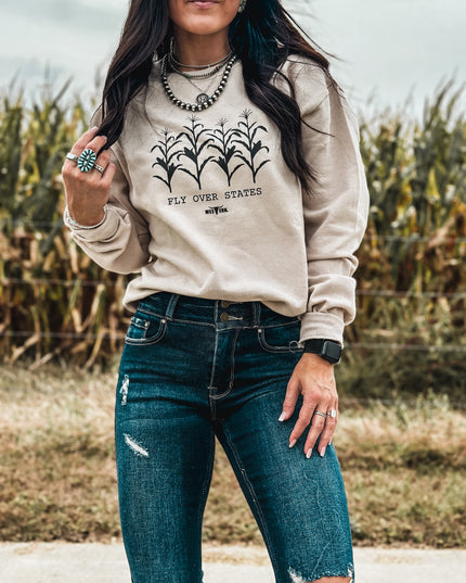 Fly Over States Crew - Cream