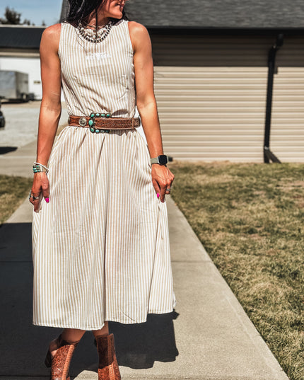 Spring Linen Stripe Dress