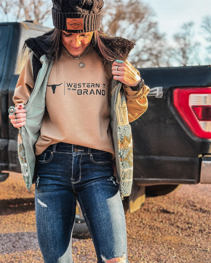 Western T Brand | Logo Crew - Caramel
