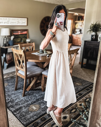 Spring Linen Stripe Dress