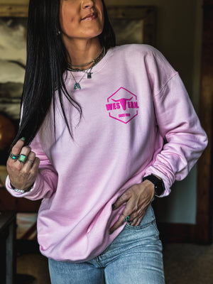 Western in Midwestern Puff Crew - Pink