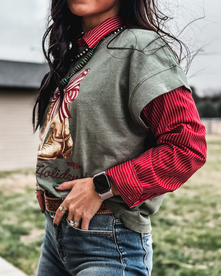 Howdy Holidays Vintage T - Basil
