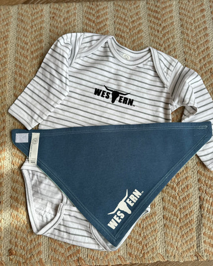 Brand Baby Bandana Bib - Blue/Teal