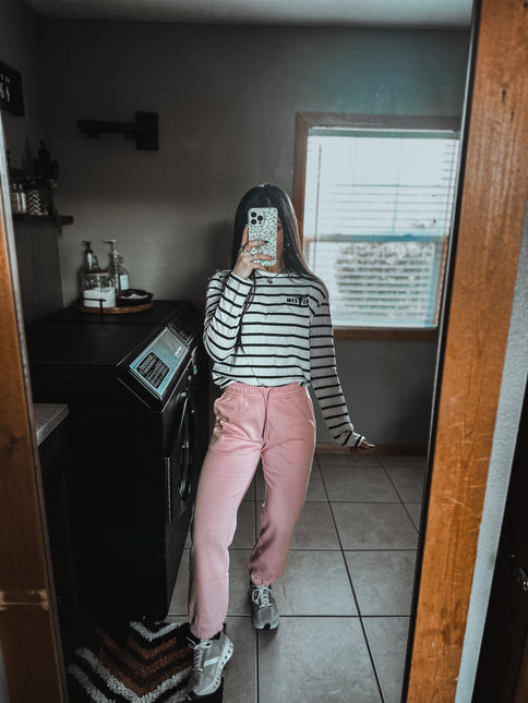 Brand Striped Basic Longsleeve - Black