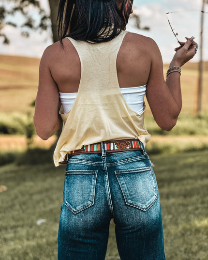 Kick Rocks Cropped Tank - Butter