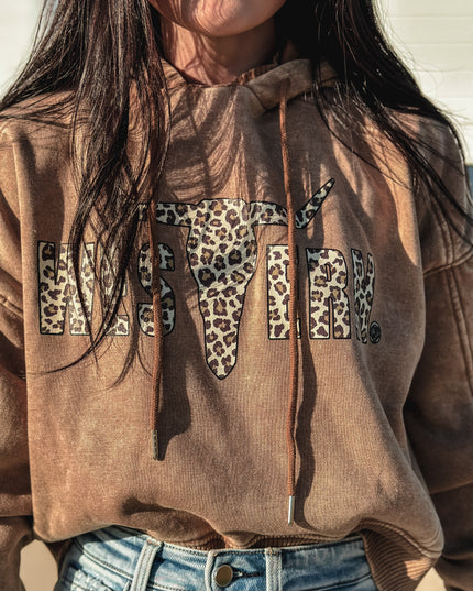 Brand Jersey Hoodie - Leopard/Camel