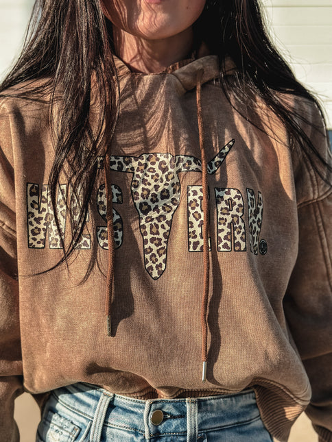 Brand Jersey Hoodie - Leopard/Camel