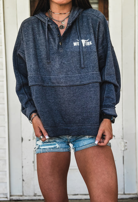 Brand Drifter Snap Pullover - Navy