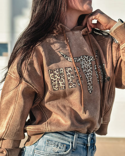 Brand Jersey Hoodie - Leopard/Camel