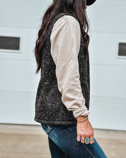 Brand Fleece Vest - Heather Black