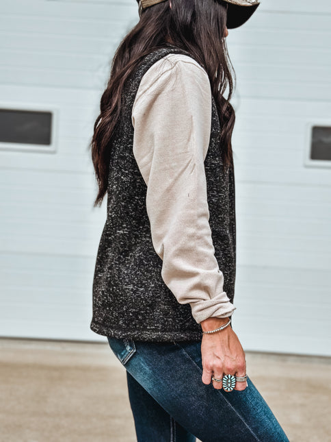 Brand Fleece Vest - Heather Black