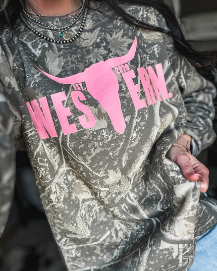 Brand Light Pink *NEW* Logo Crew - Deadwood Camo
