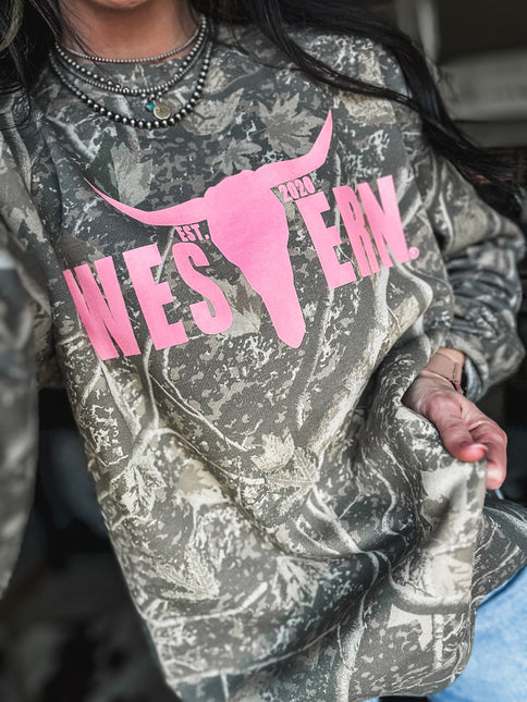 Brand Light Pink *NEW* Logo Crew - Deadwood Camo
