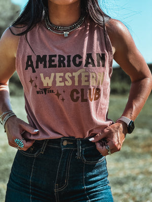 American Western Club Tank - Mauve