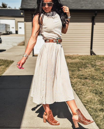 Spring Linen Stripe Dress