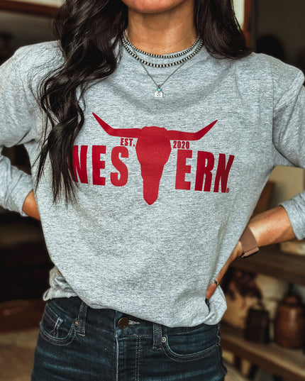 Brand Logo Jersey Longsleeve Heather Grey/Red