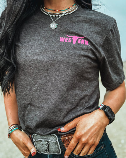 Brand Logo T - Charcoal/Pink