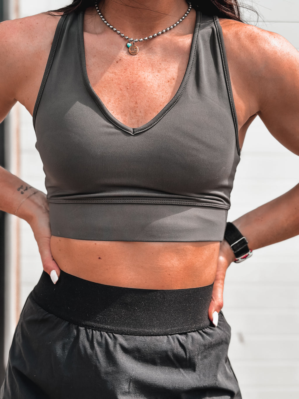Brand Hi-Tek Crop Tank - Charcoal