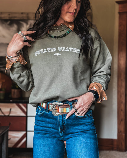 Sweater Weather Crew - Olive