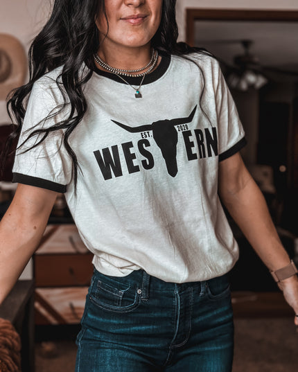 Brand Logo Vintage Ringer T