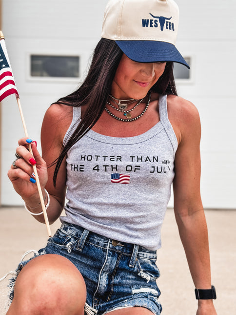 4th of July Baby Tank - Grey