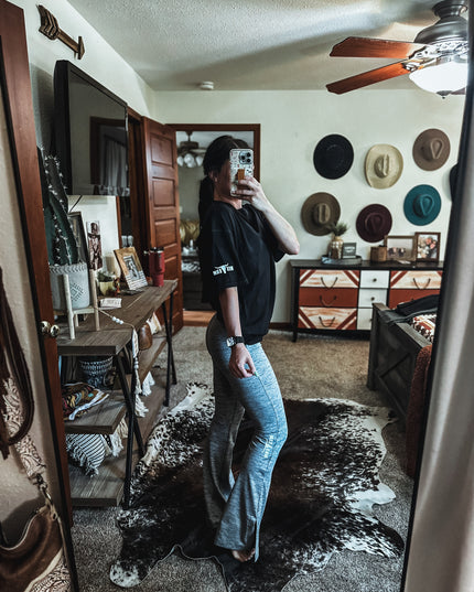 Brand Oversized Boyfriend Tee - Black