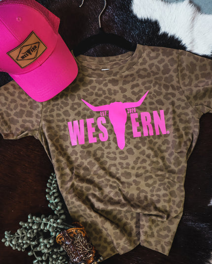 Pink Logo T - Brown Leopard