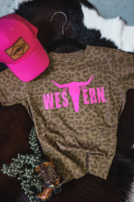 Pink Logo T - Brown Leopard