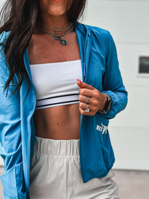 Brand Breezy Jacket - Aqua Blue