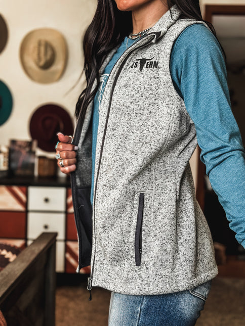 Brand Fleece Vest - Heather Grey
