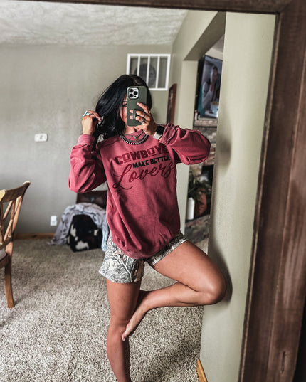 Cowboys Make Better Lovers Crew - Crimson