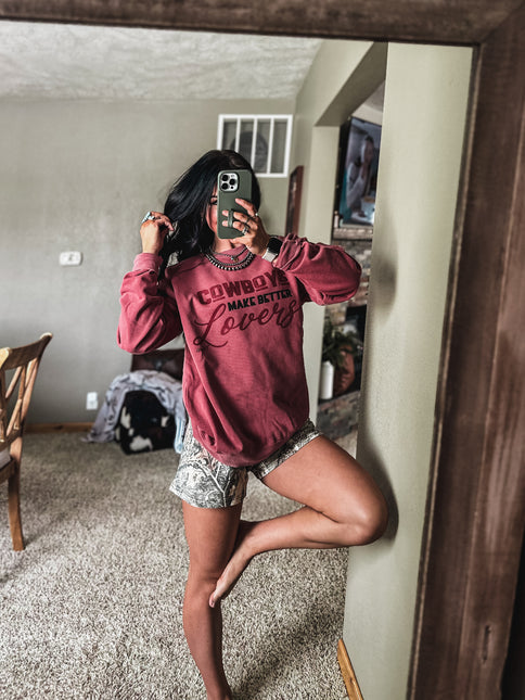 Cowboys Make Better Lovers Crew - Crimson